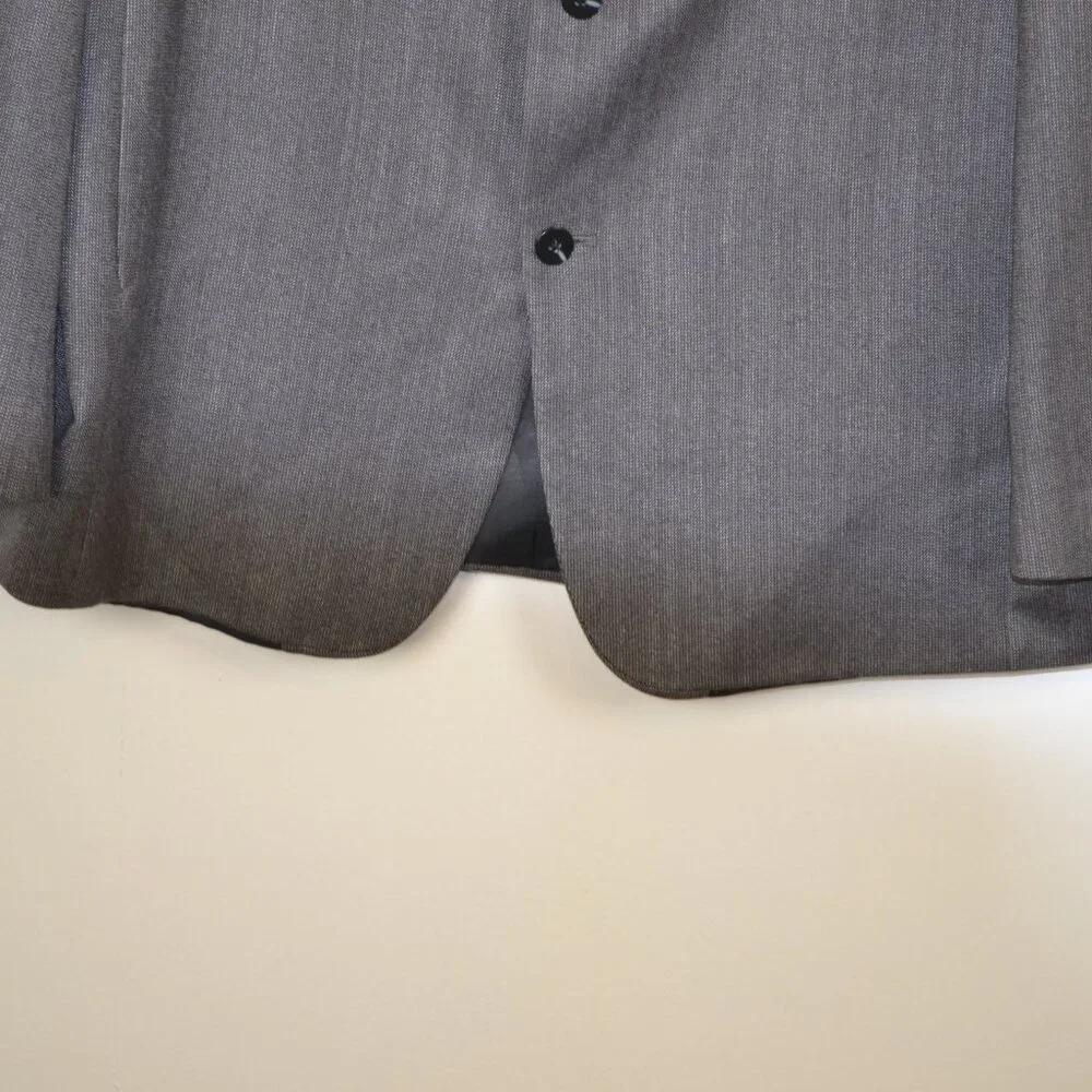 Petrocelli Sport Coat Mens 46L Wool Silk Sport Blazer 2 Side Pockets Gray Jacket